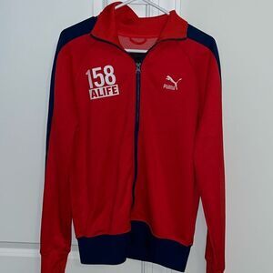 Deadstock PUMA ALIFE Red Blue Soccer Full Zip Track Jacket-S adult New York City
